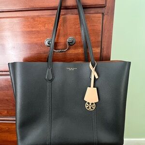 Tory Burch Black and Tan Tote Bag